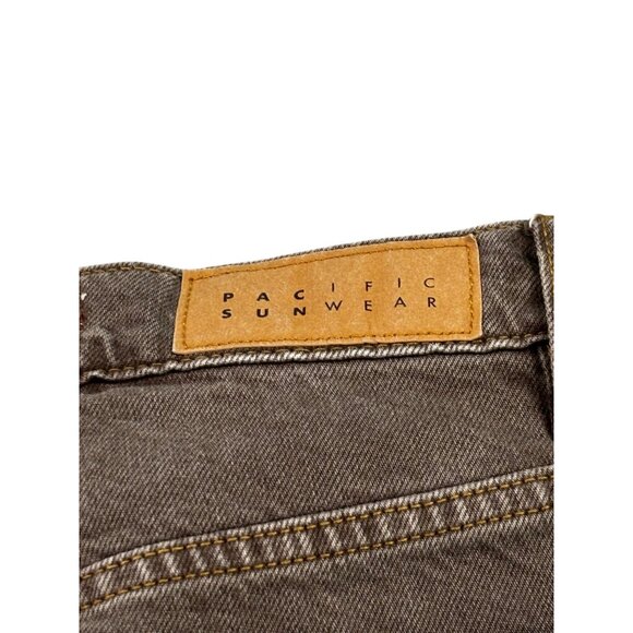 PacSun Brown Wide-Leg Denim Jeans Unisex - Picture 6 of 12